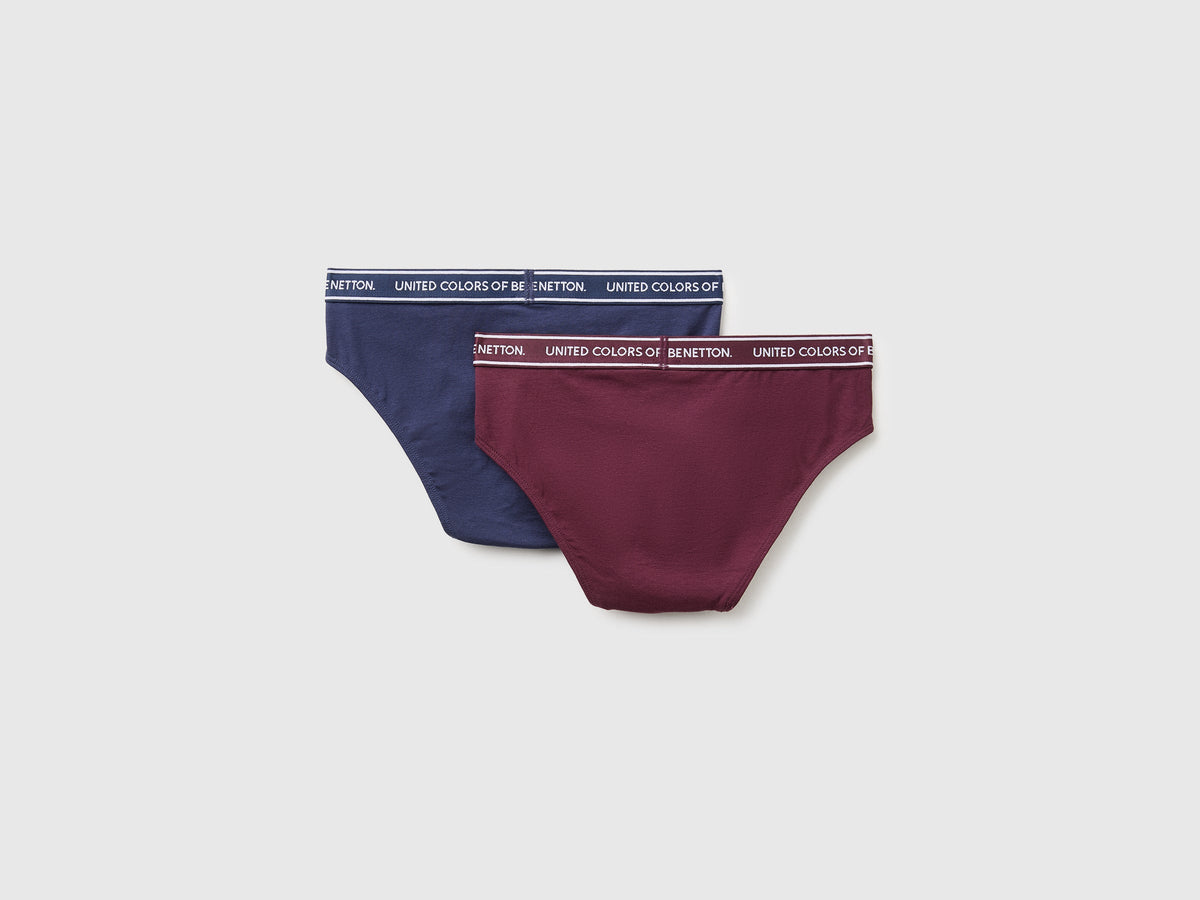 Set di due slip con elastico logato