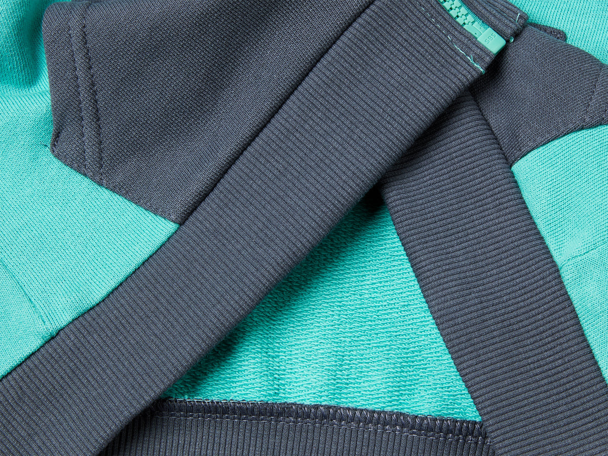 Felpa con zip in cotone bio