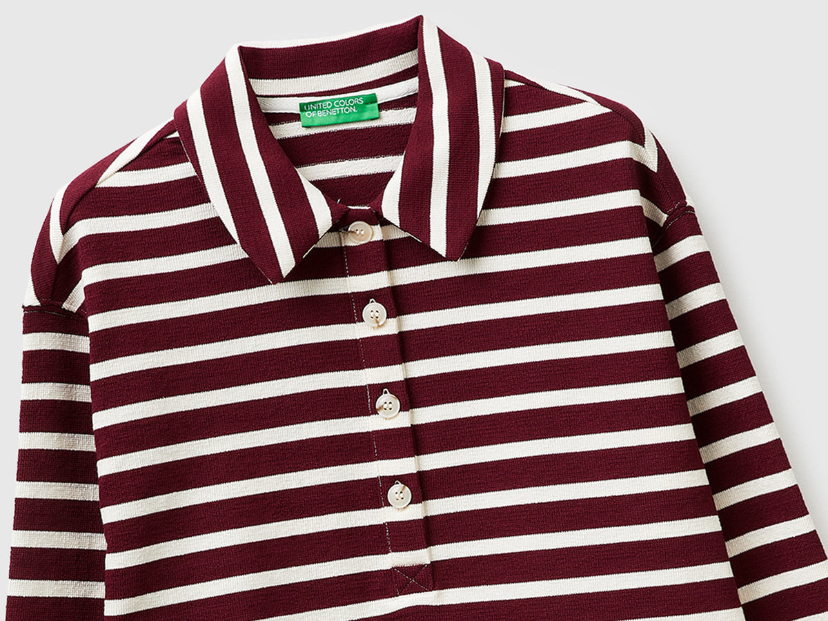 Polo in felpa a righe