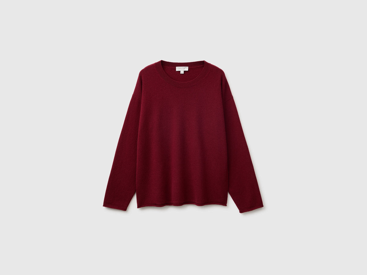 Maglia girocollo in misto lana e cashmere