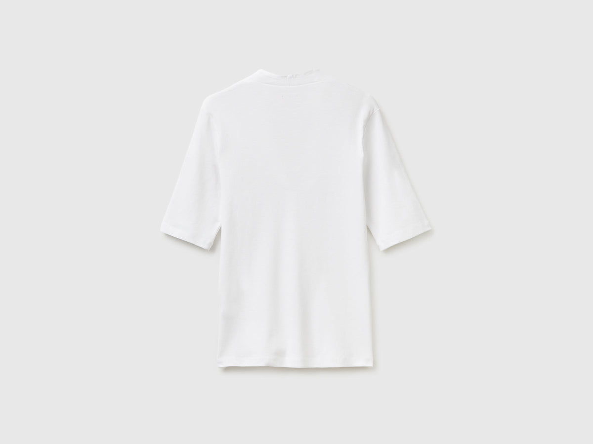 T-shirt slim fit in cotone a fibra lunga
