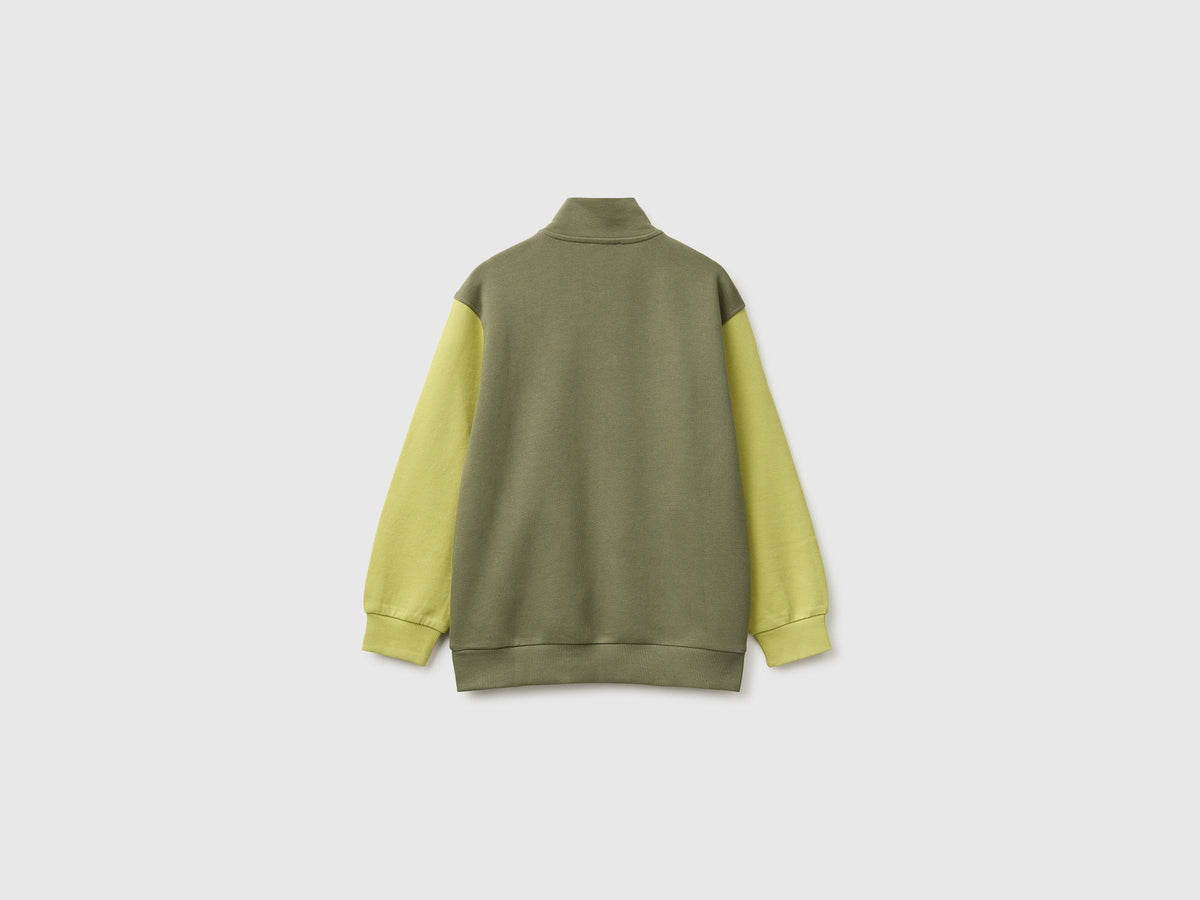 Felpa con zip 100% cotone
