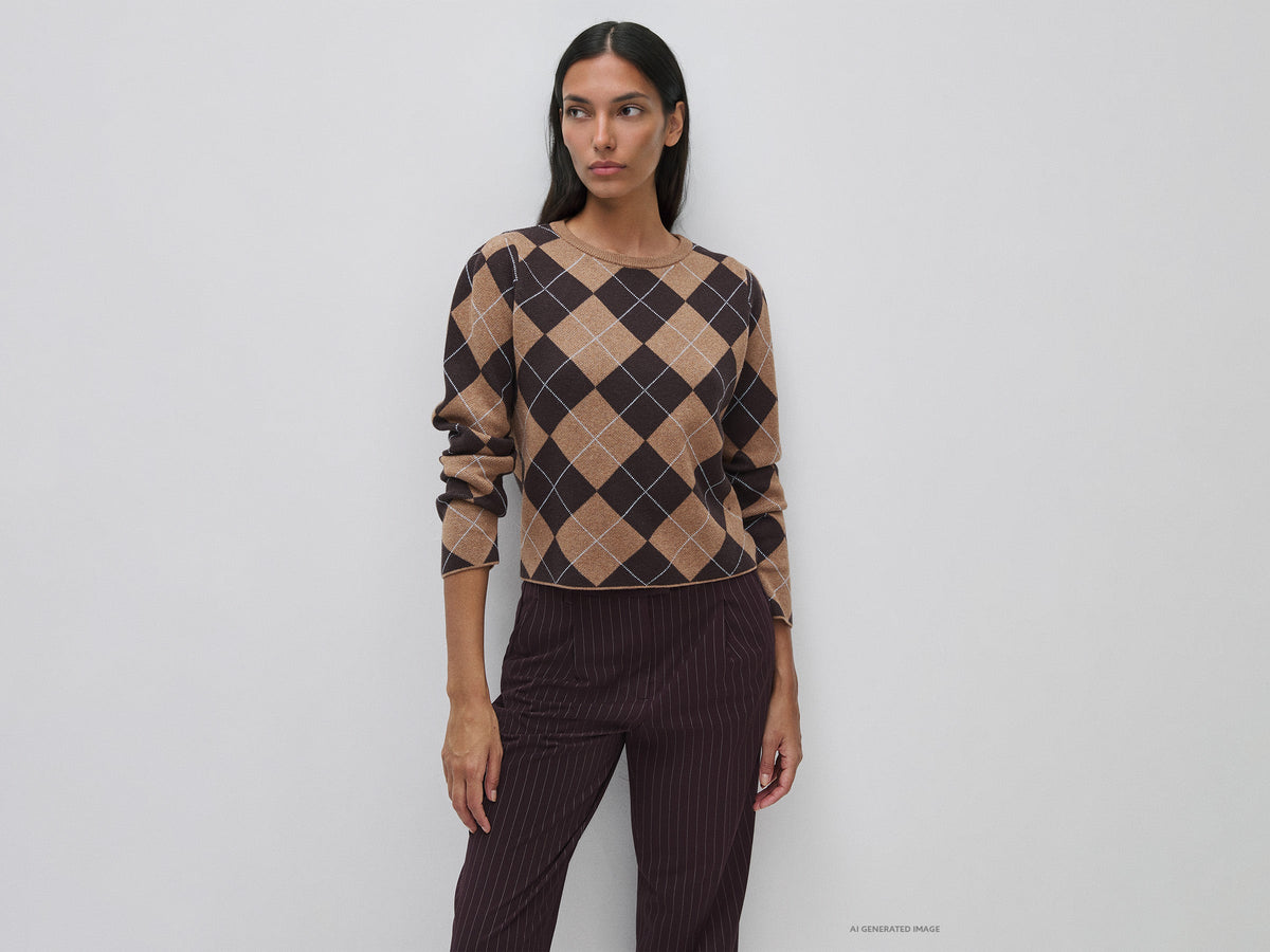 Maglia girocollo a rombi