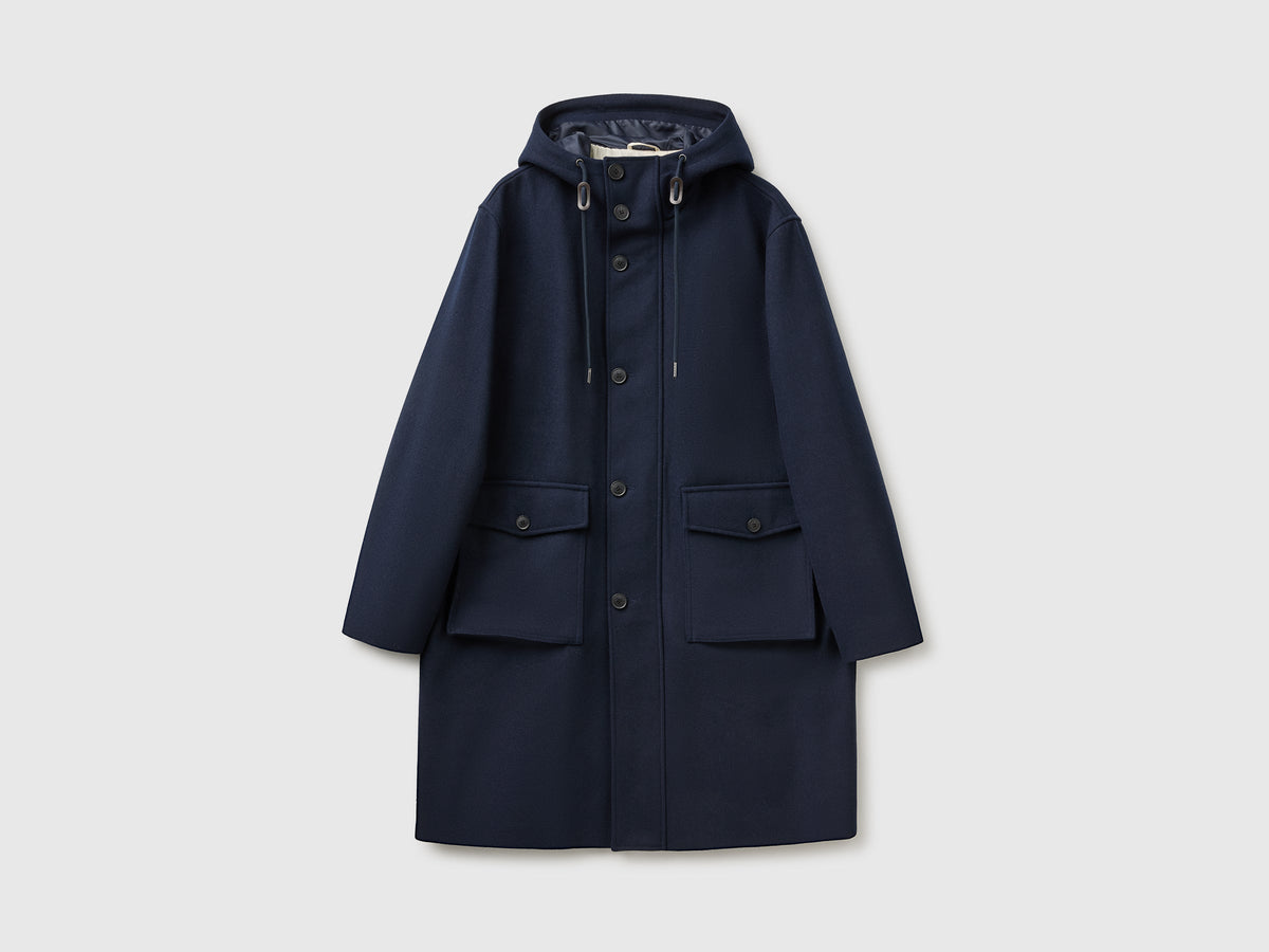 Parka in panno di misto lana