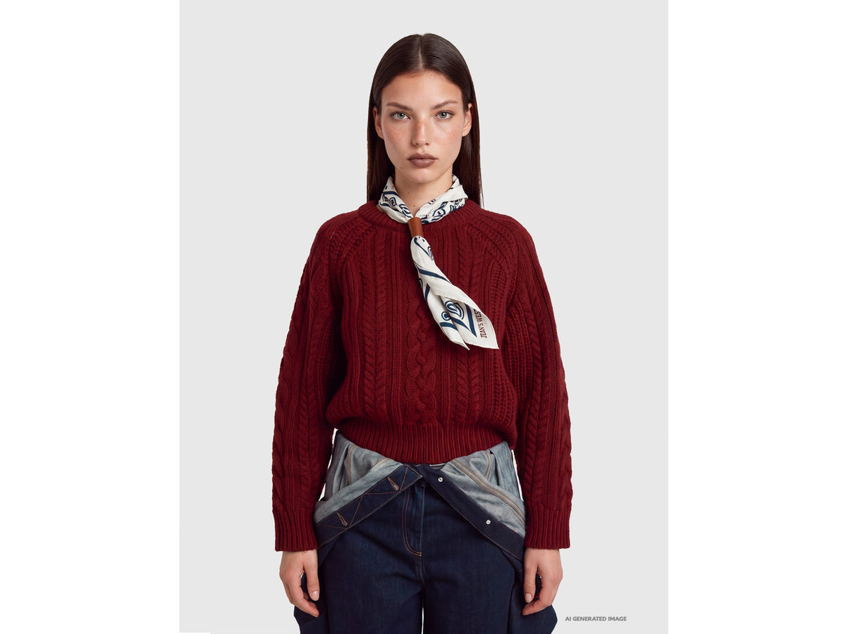 Maglia a trecce 100% lana