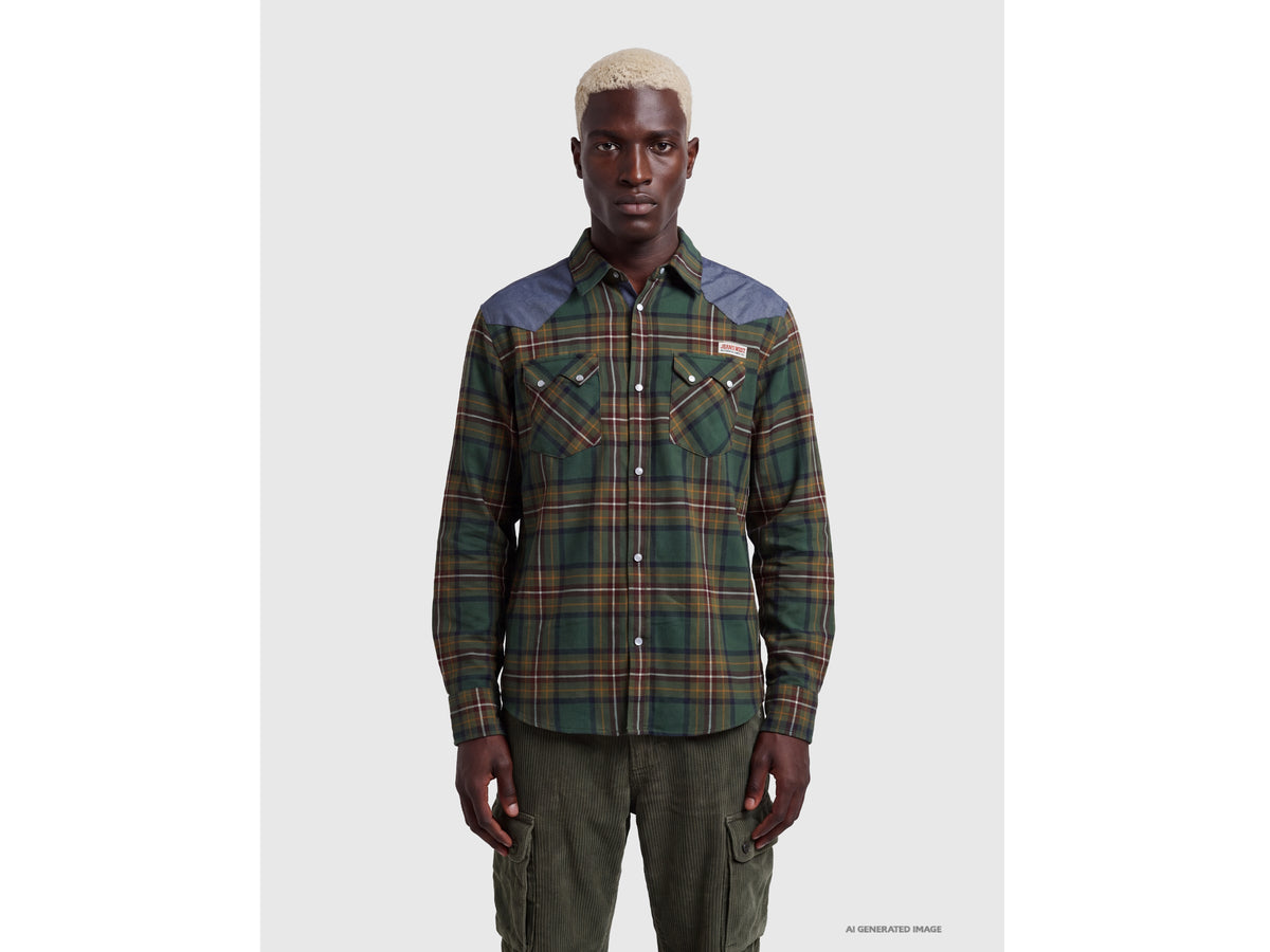 Camicia western in flanella a quadri