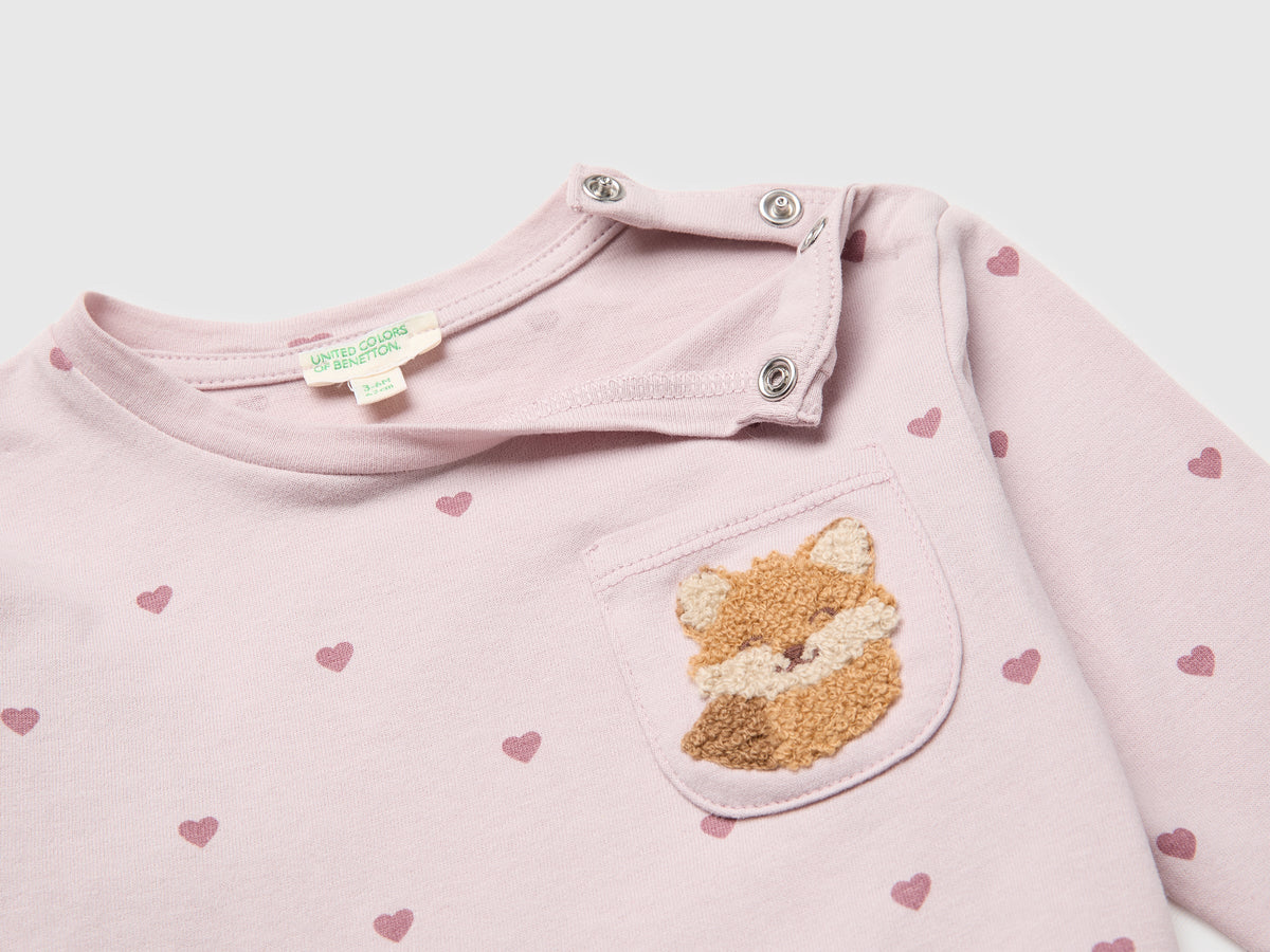 T-shirt con stampa fantasia in cotone bio