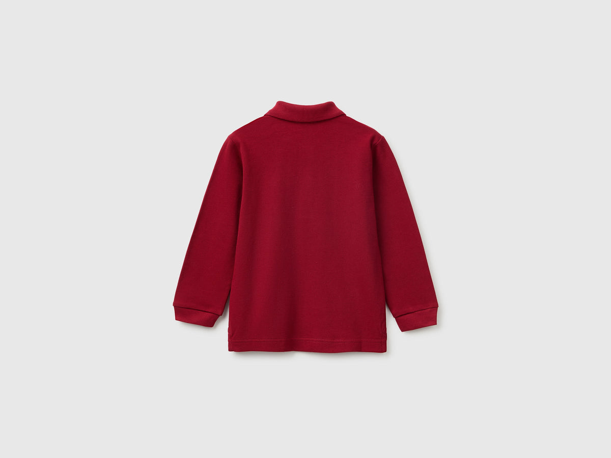 Polo 100% cotone bio a manica lunga