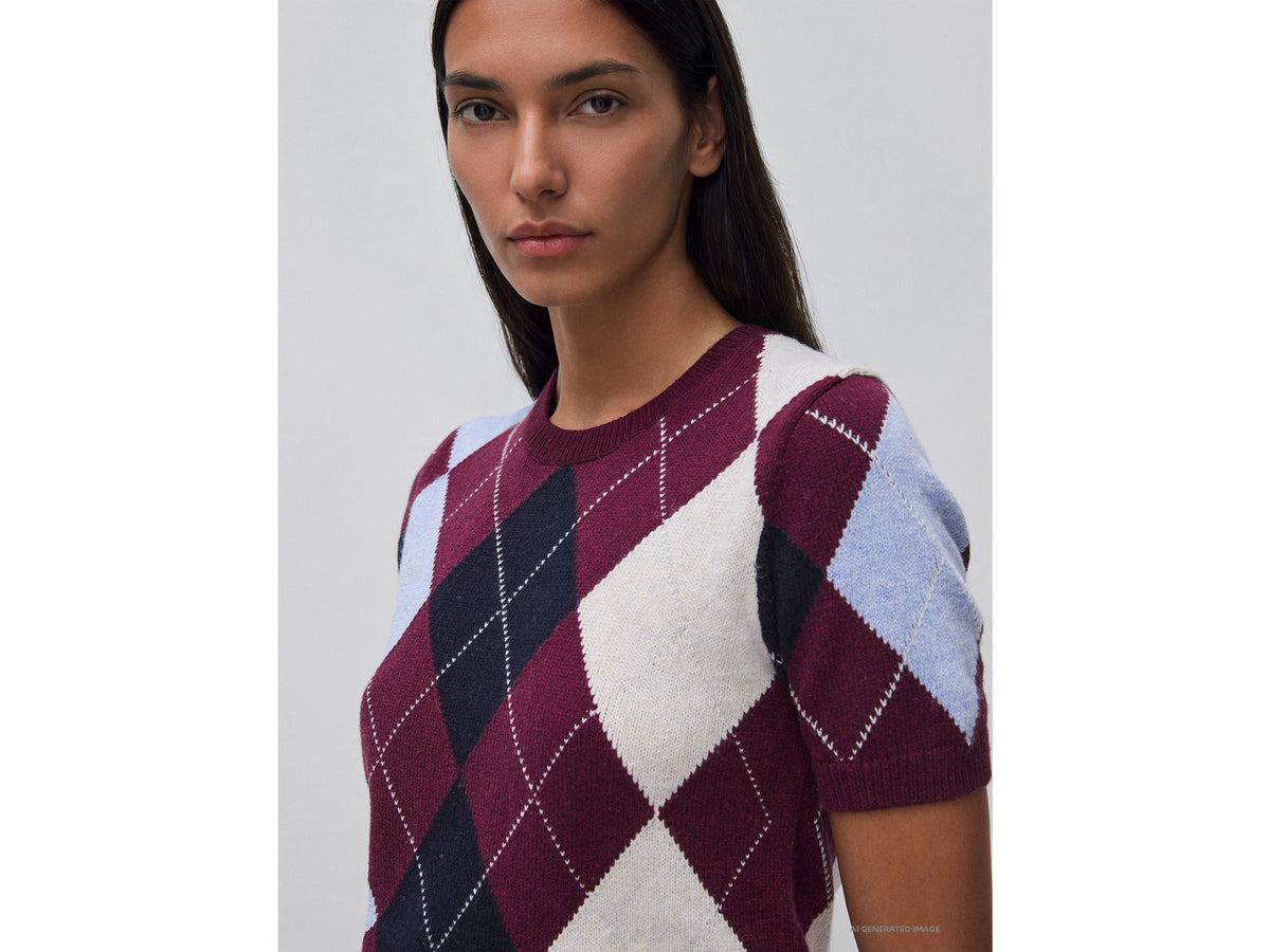Maglia manica corta a rombi