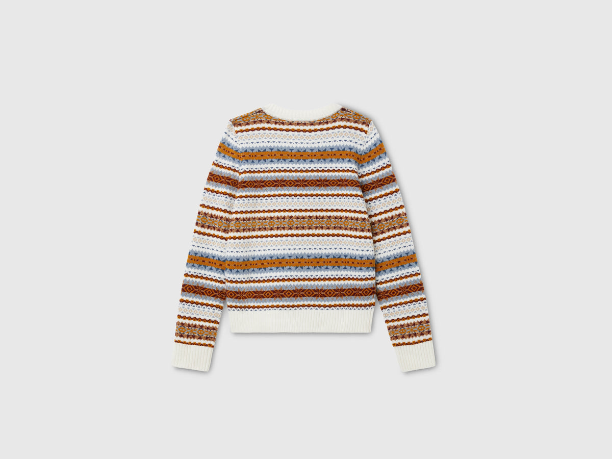 Maglia jacquard in misto lana
