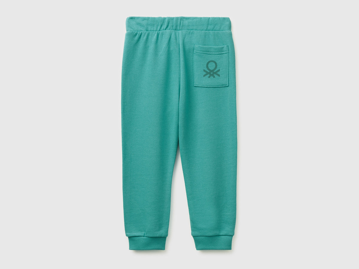Pantaloni in cotone bio con logo