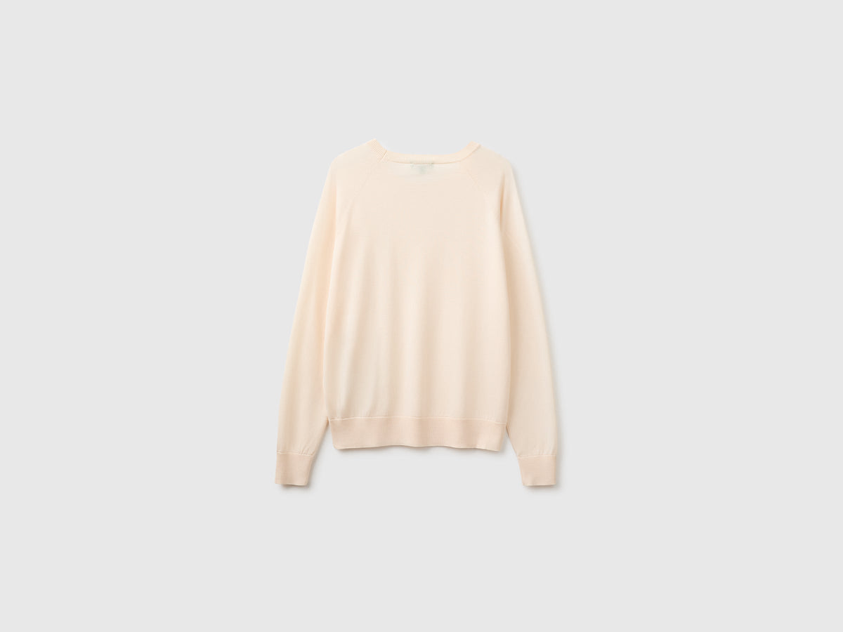 Maglia girocollo in misto seta