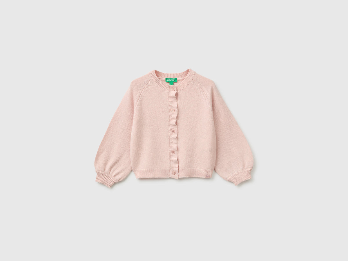 Cardigan girocollo con bottoni