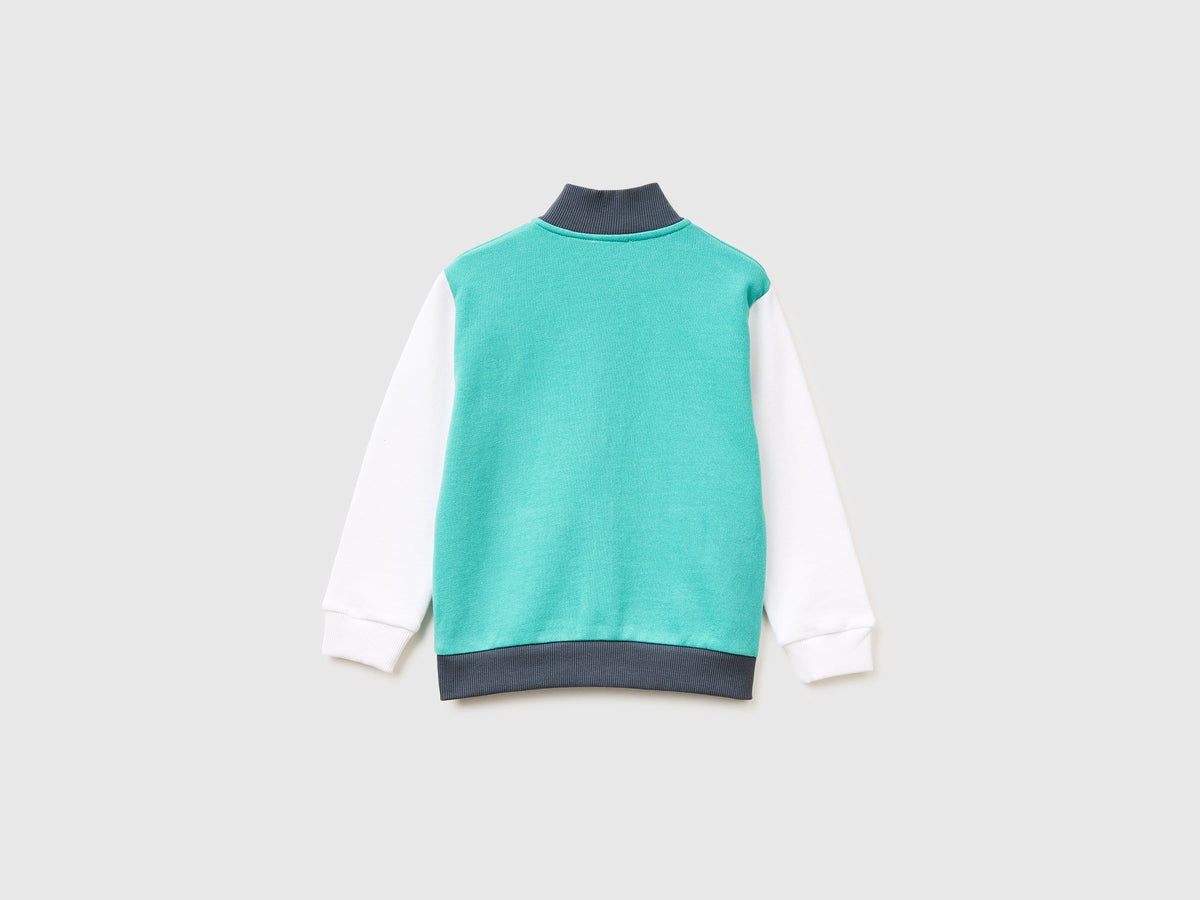 Felpa con zip in cotone bio
