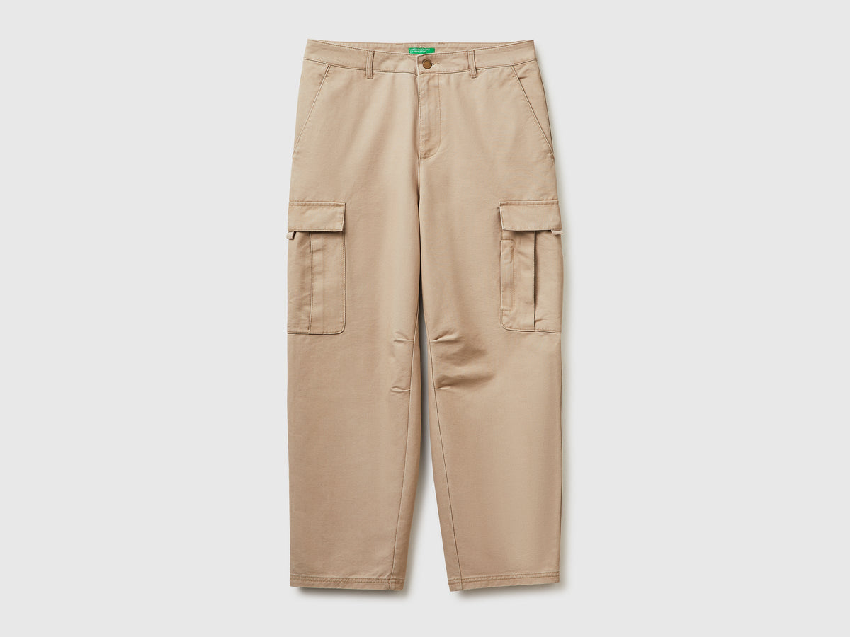 Pantaloni cargo in cotone délavé