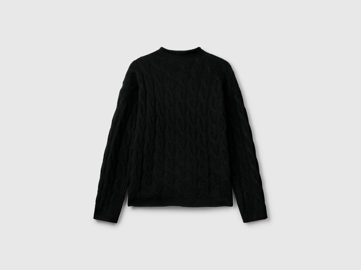Maglia con trecce in misto cashmere