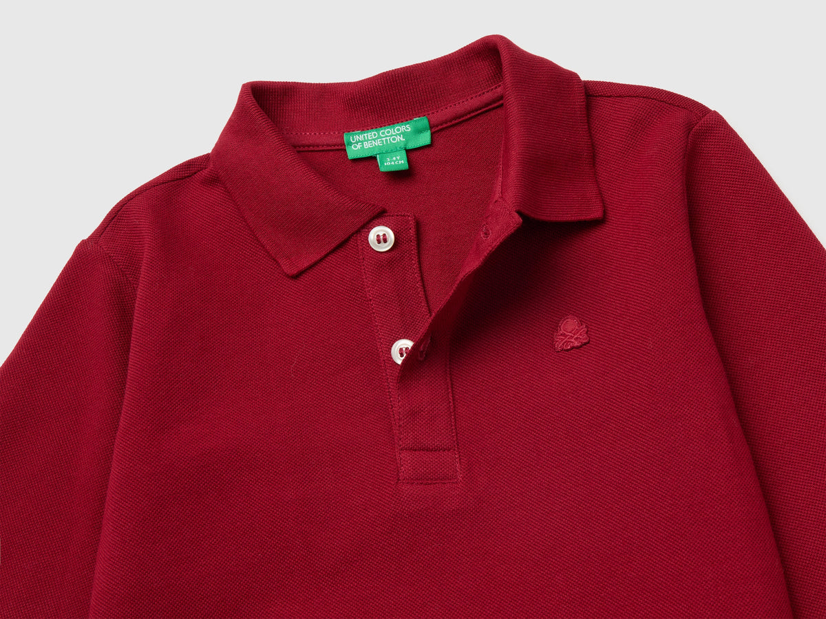Polo 100% cotone bio a manica lunga