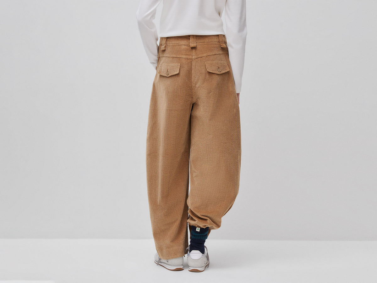 Pantaloni barrel fit in velluto a costine