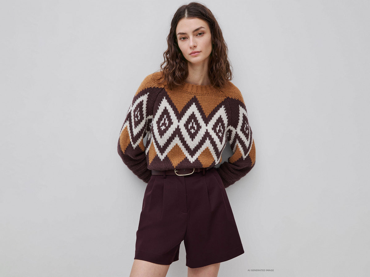 Maglia jacquard fantasia nordica