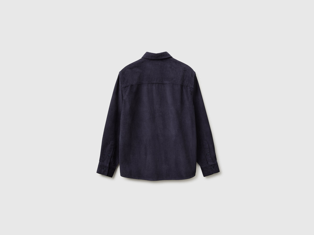 Camicia regular fit in velluto