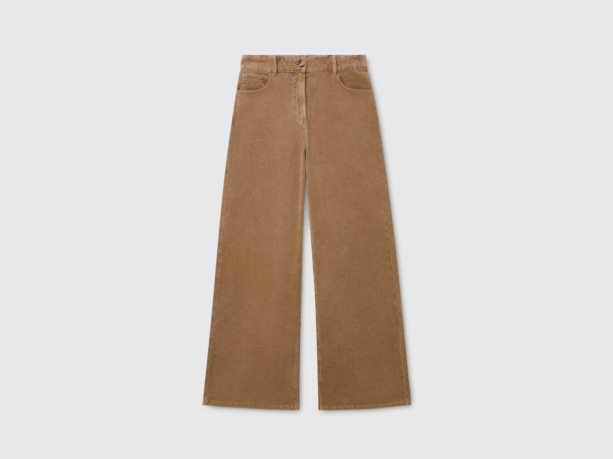 Pantaloni wide fit in velluto a costine lavaggio vintage