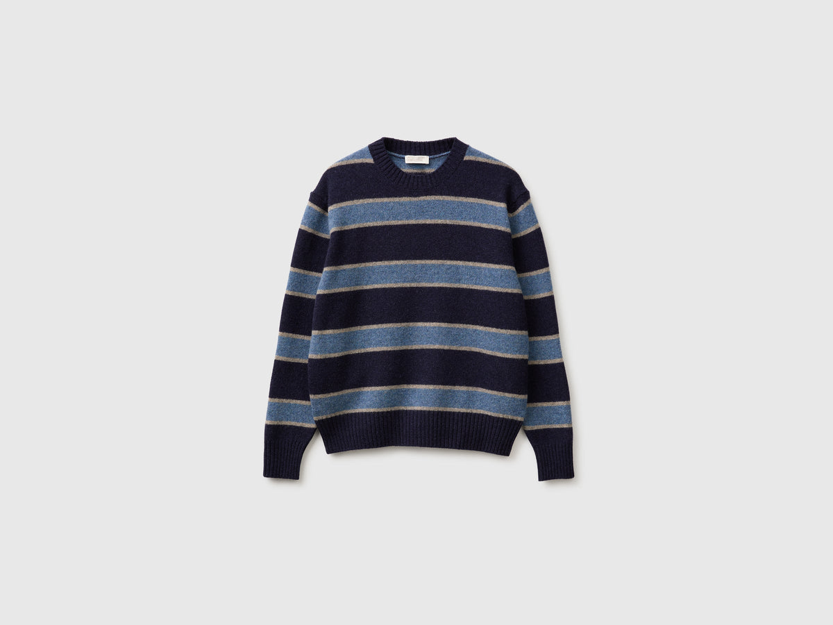 Maglia a righe 100% lana Shetland