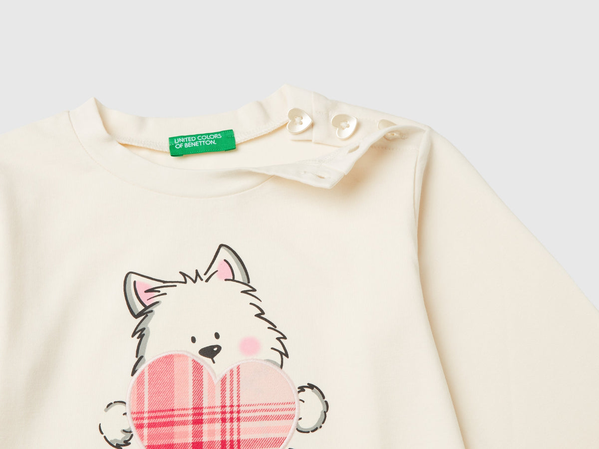 Maglietta con stampa in cotone stretch