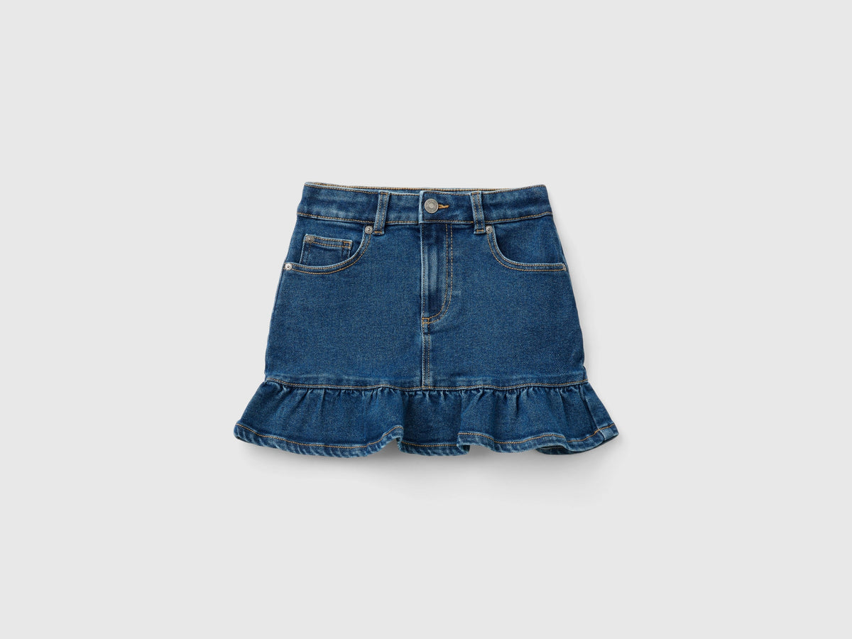 Minigonna di jeans con balza