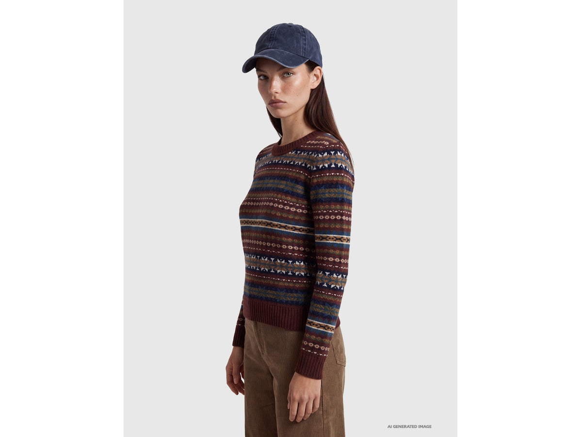 Maglia jacquard in misto lana