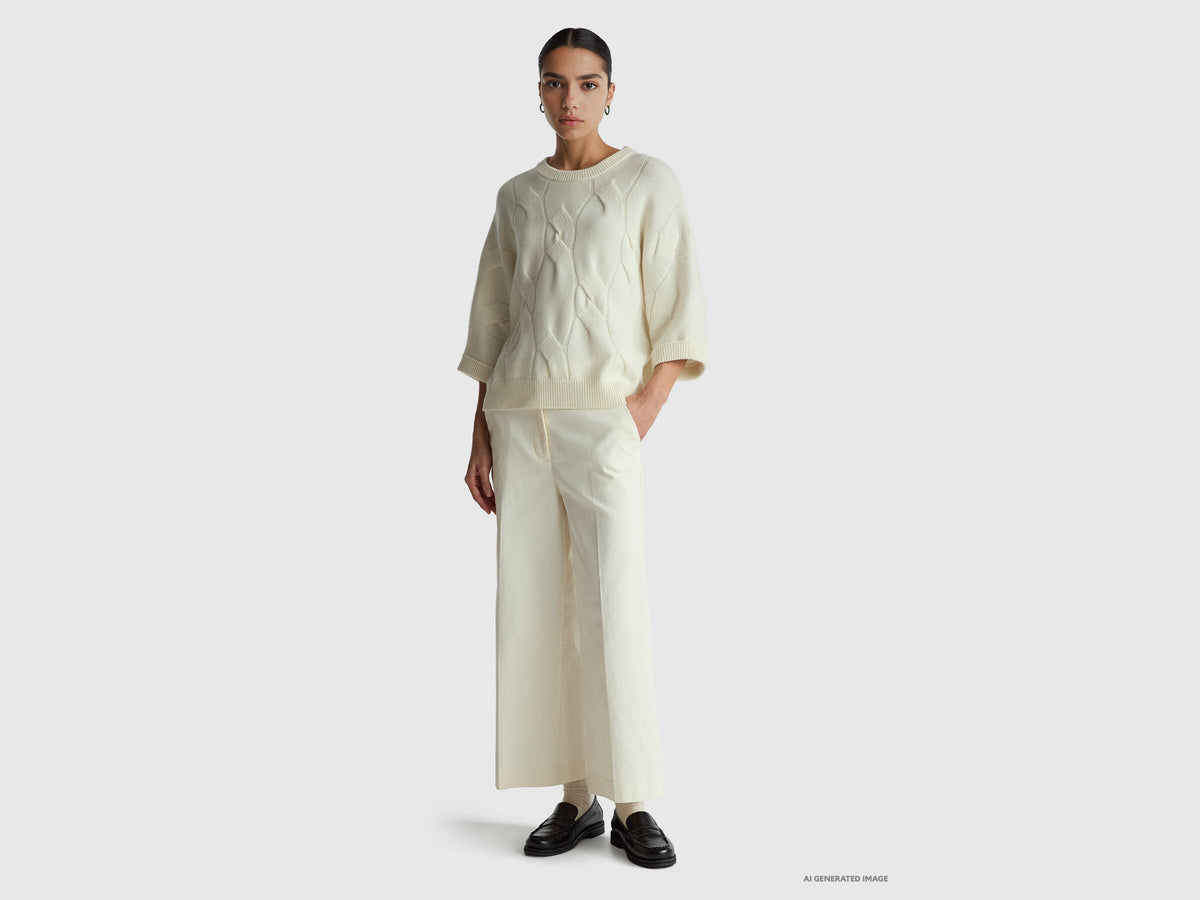 Maglia a losanghe in puro cashmere
