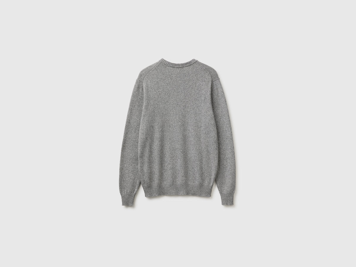 Maglia girocollo in misto lana e cashmere