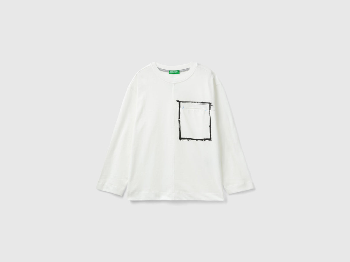 T-shirt con taschino in cotone bio