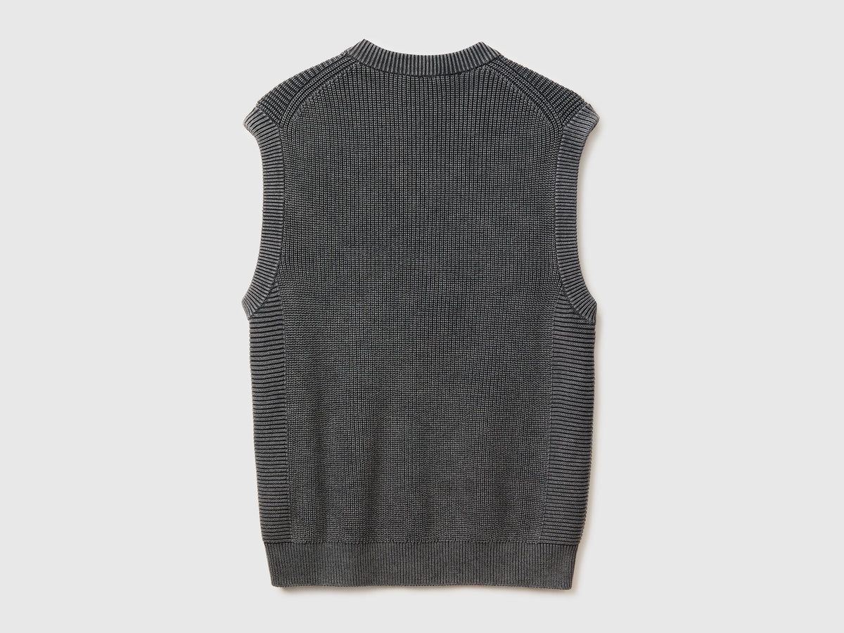 Gilet regular fit stone washed