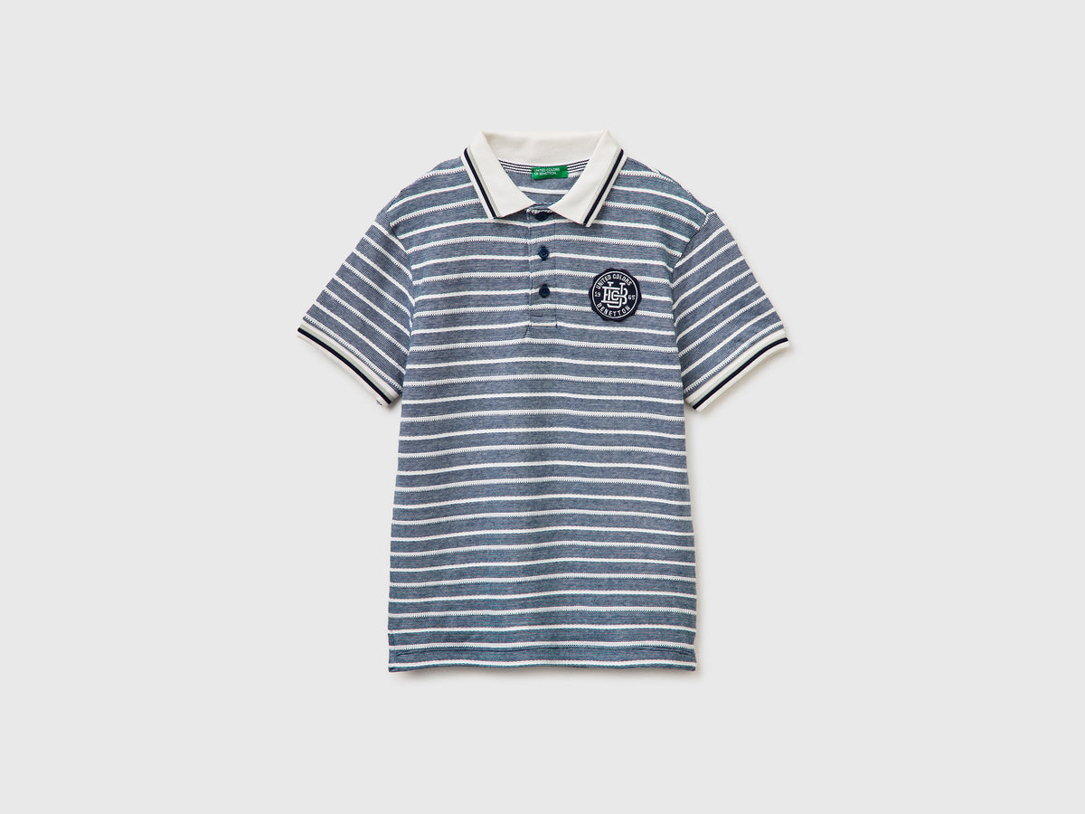 Polo a righe con patch