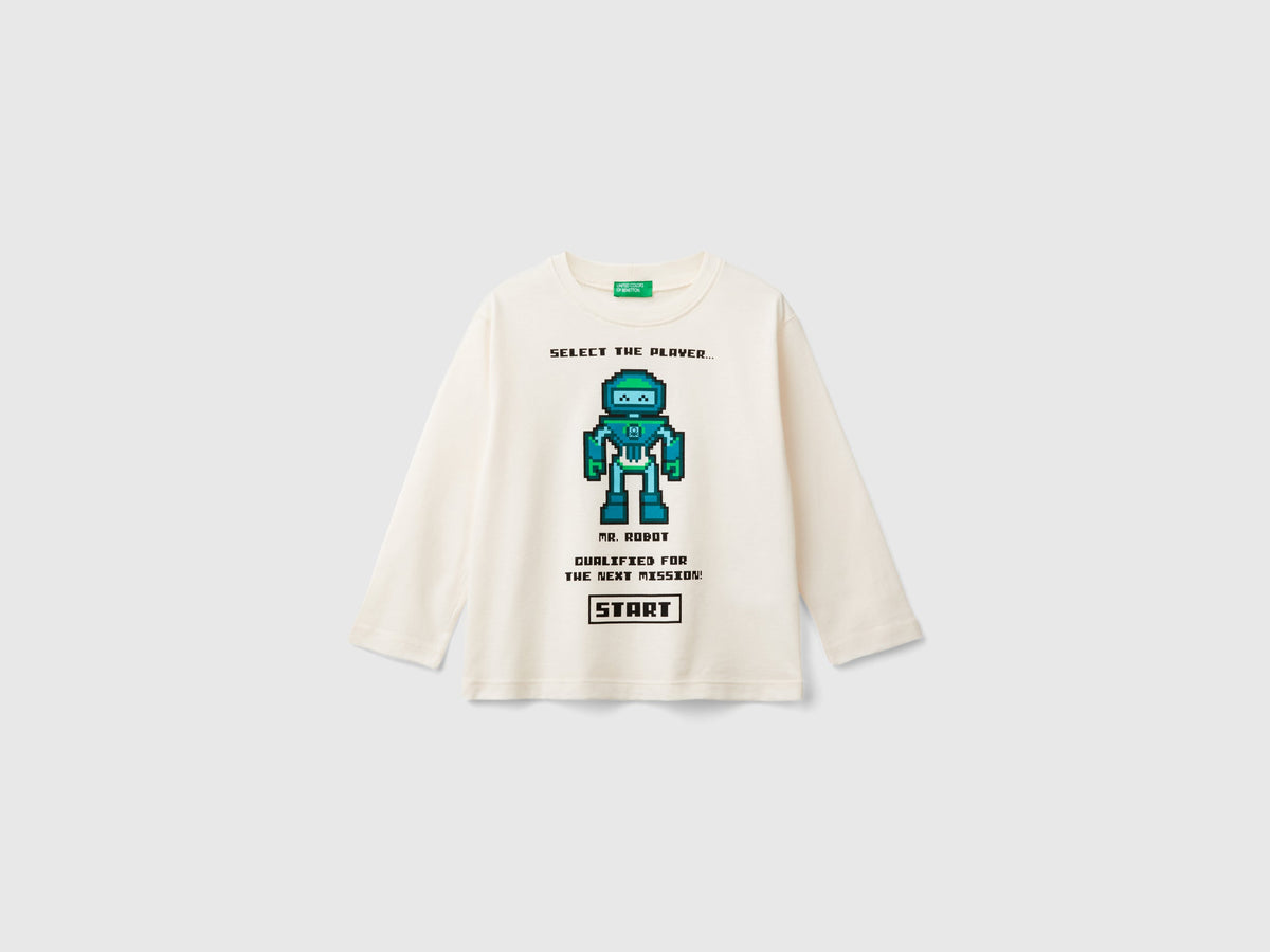 T-shirt con stampa in caldo cotone bio