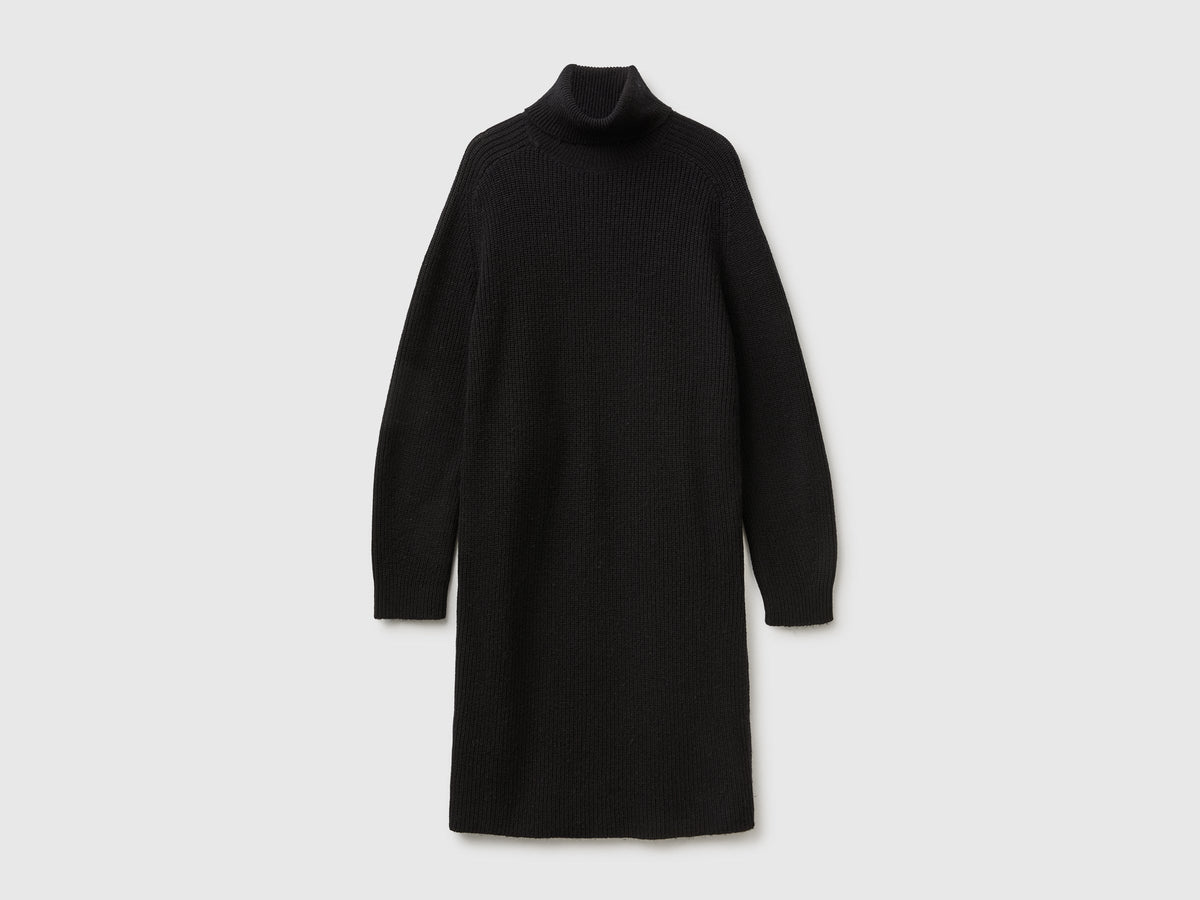 Vestito a collo alto in maglia di misto lana