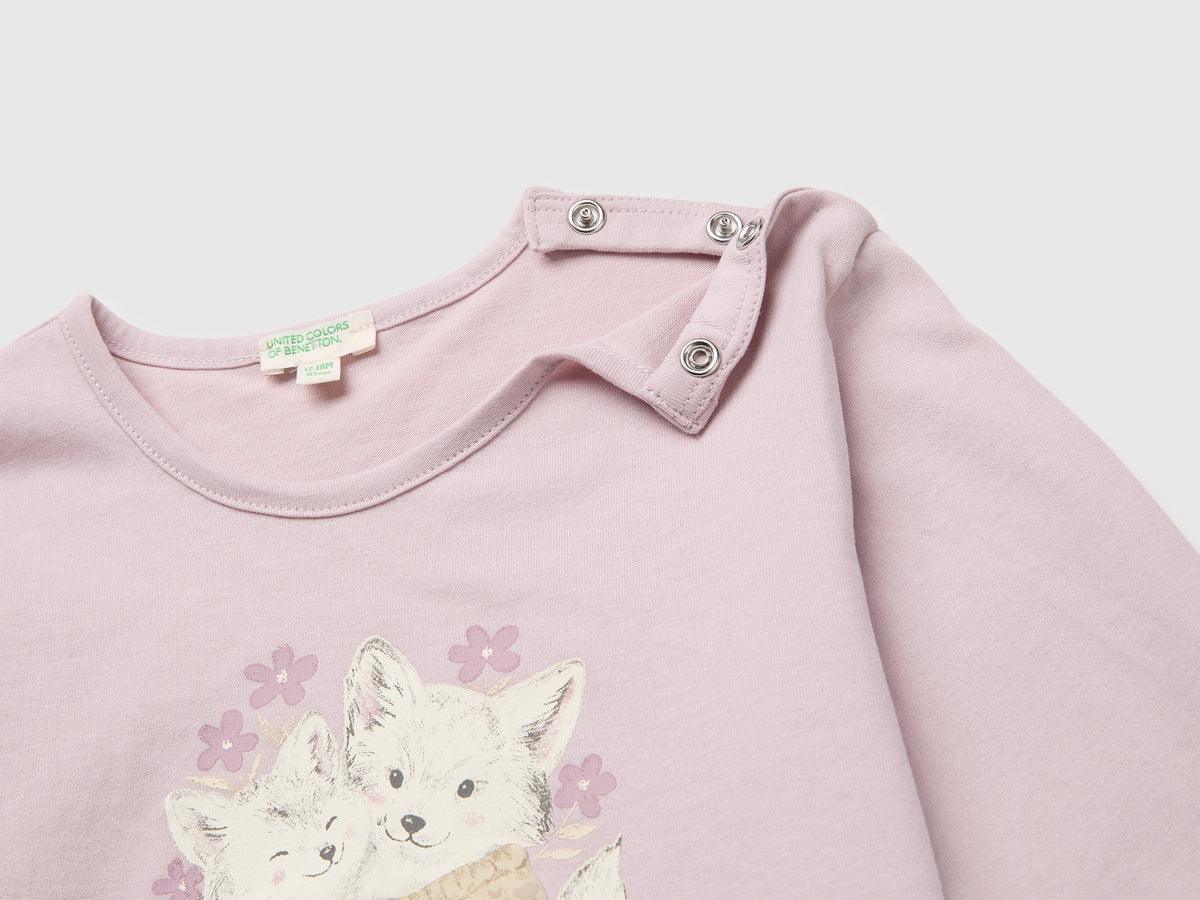 T-shirt con stampa in cotone bio