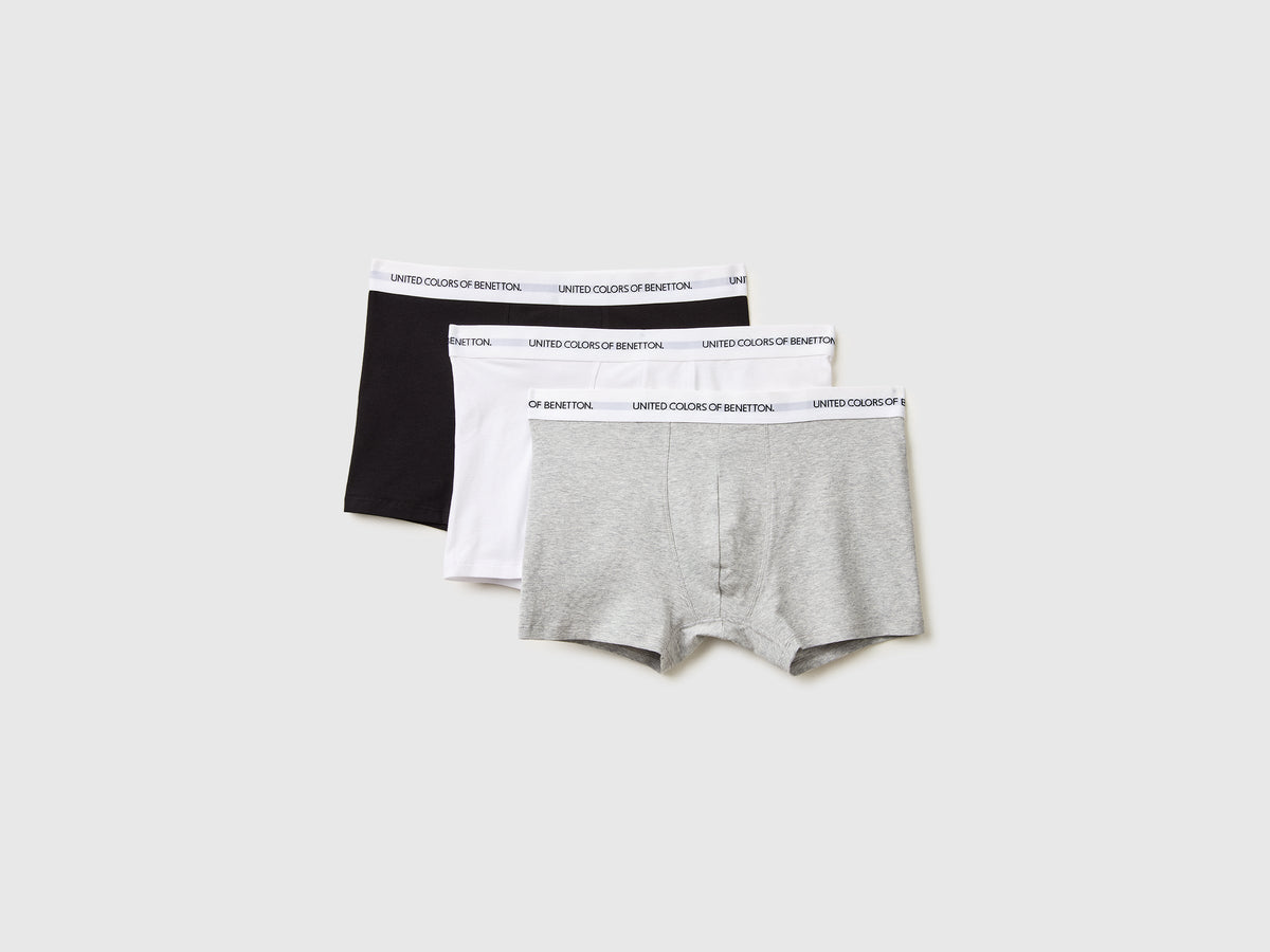 Set tre boxer in cotone bio stretch