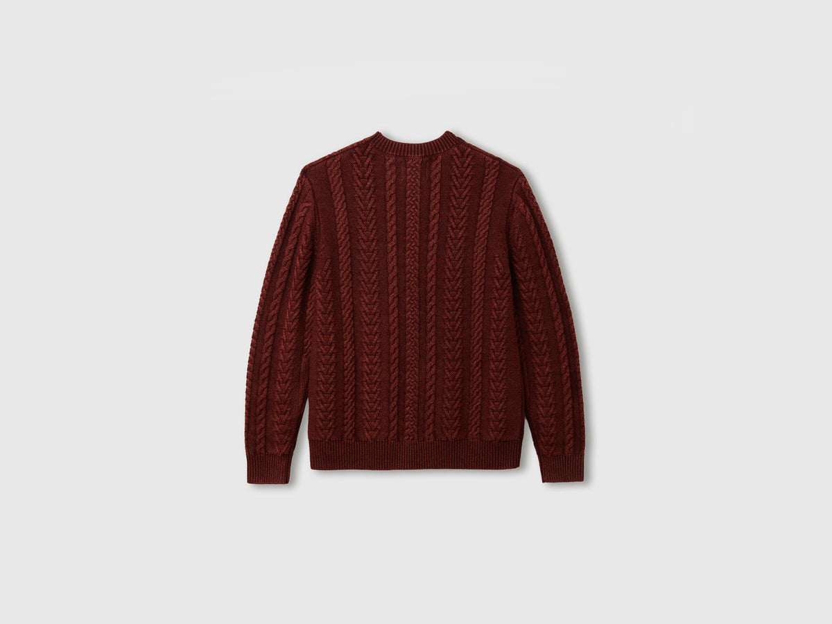 Maglione a trecce 100% lana