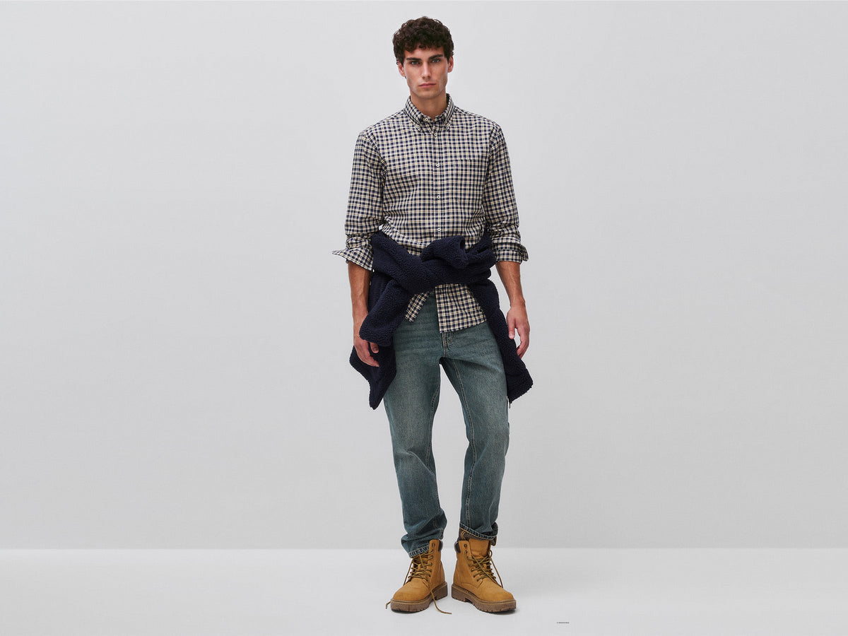Camicia button down in flanella 100% cotone bio