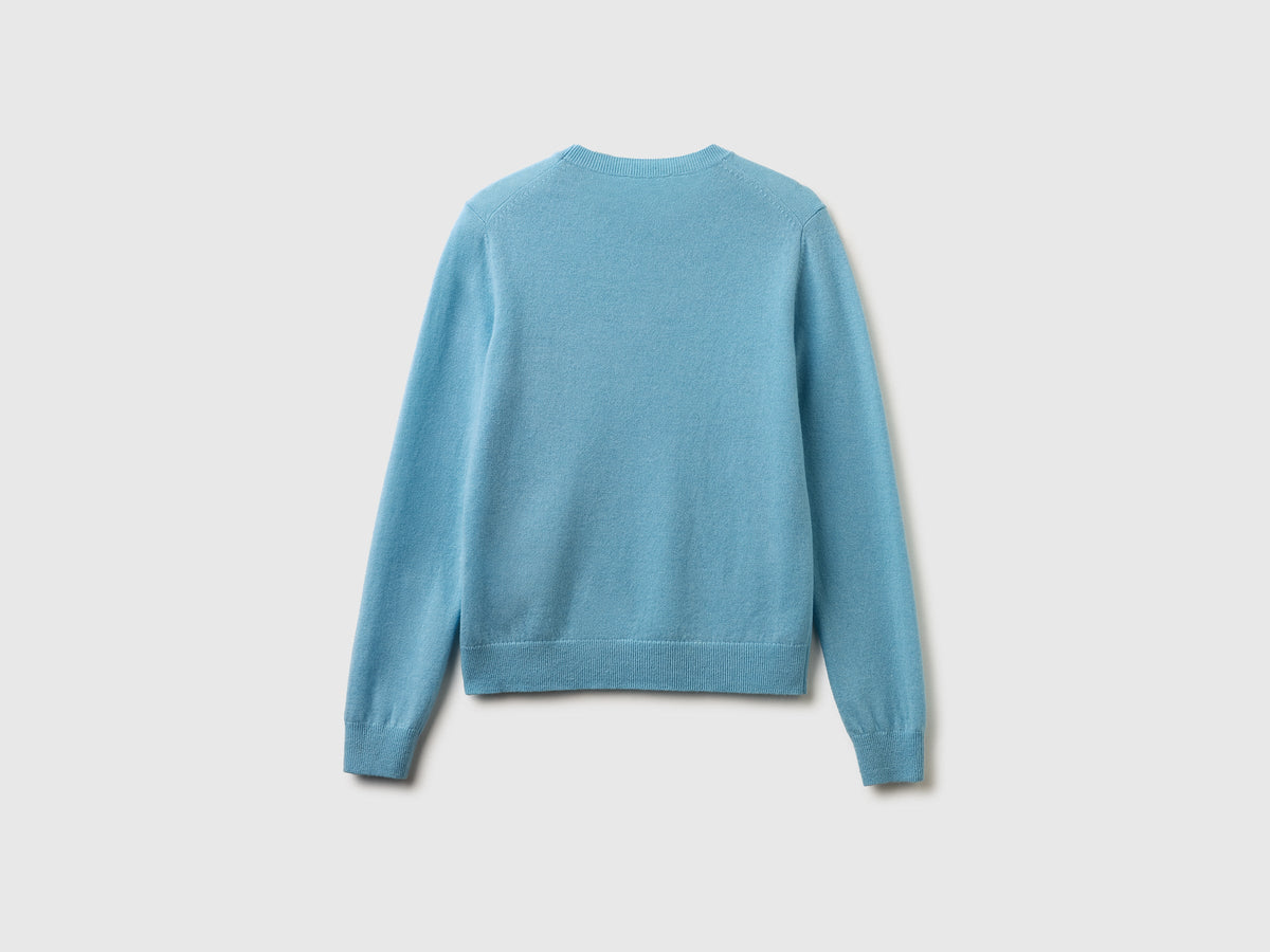 Maglia girocollo carta da zucchero in pura lana Merino