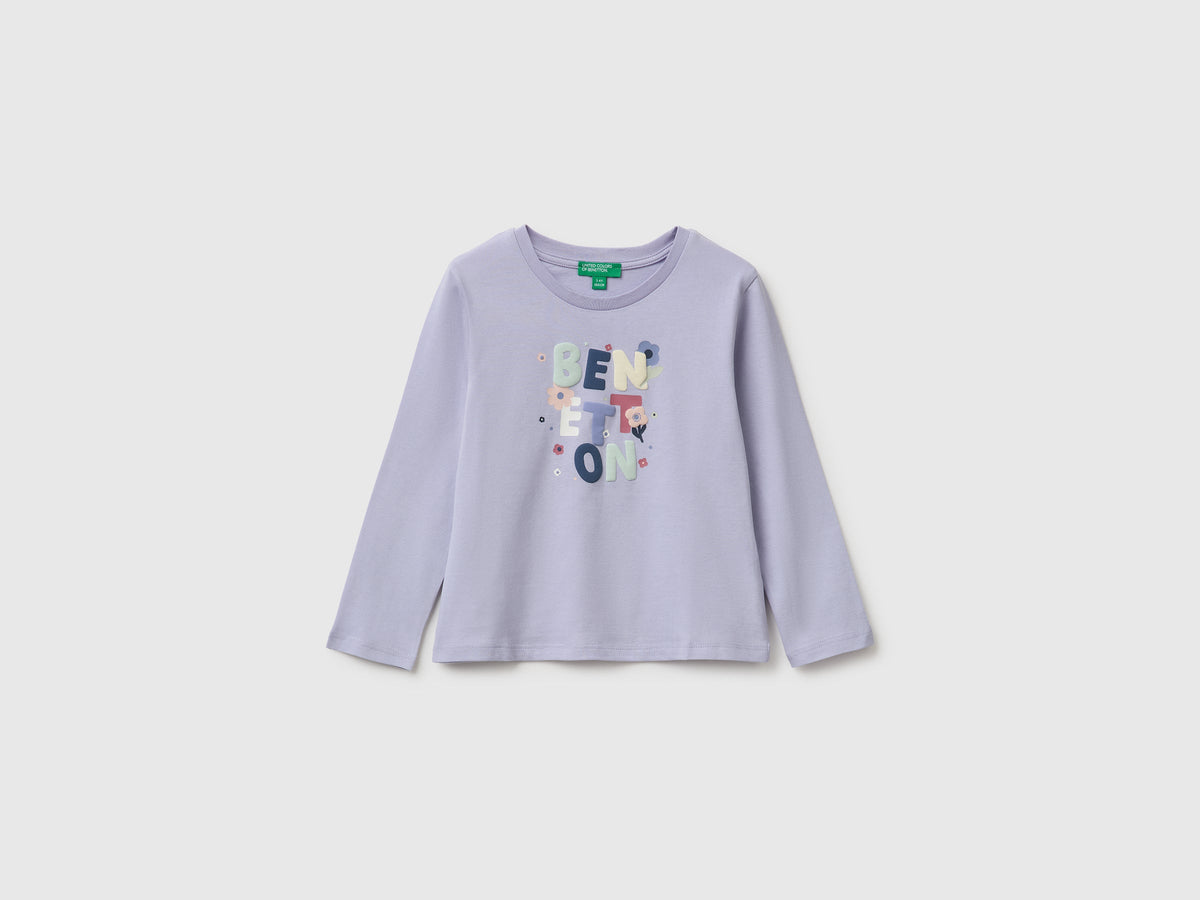 T-shirt con stampa effetto rigonfio
