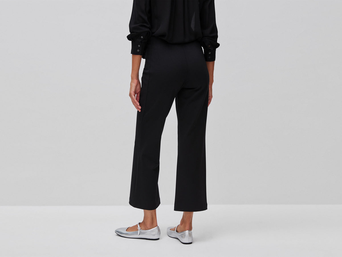Pantaloni eleganti a trombetta in misto viscosa stretch