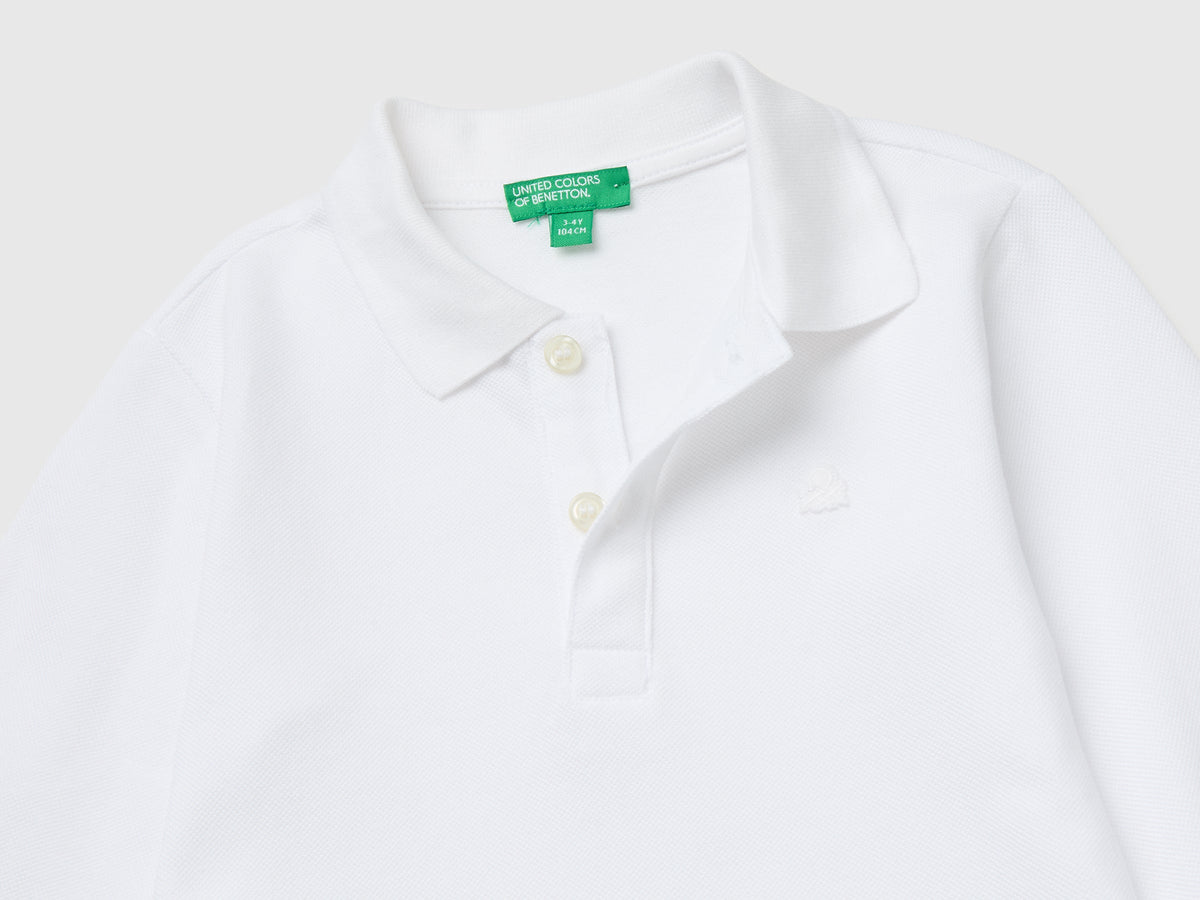 Polo 100% cotone bio a manica lunga