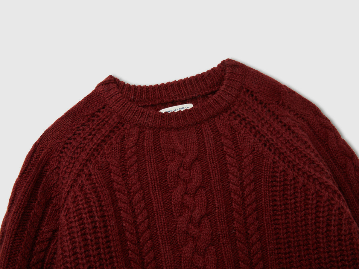 Maglia a trecce 100% lana