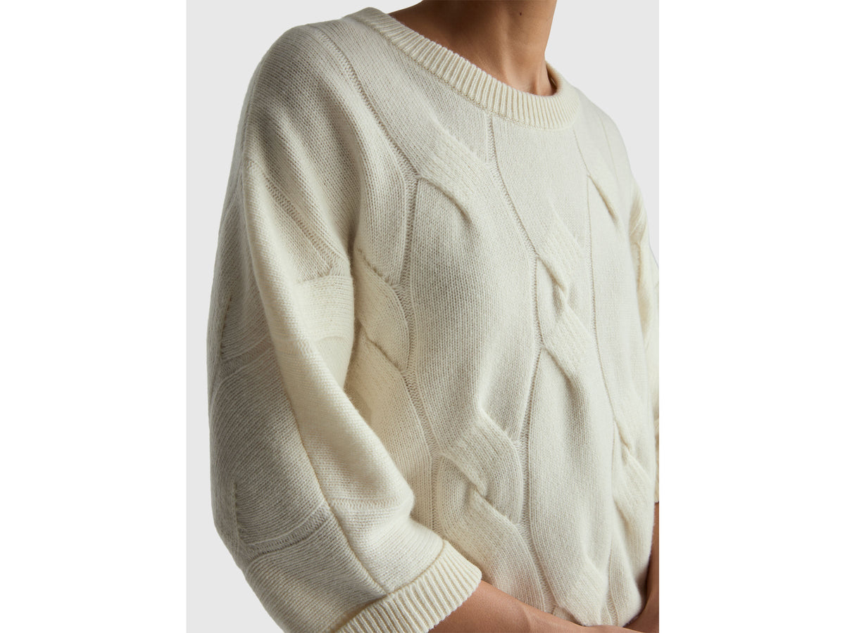 Maglia a losanghe in puro cashmere