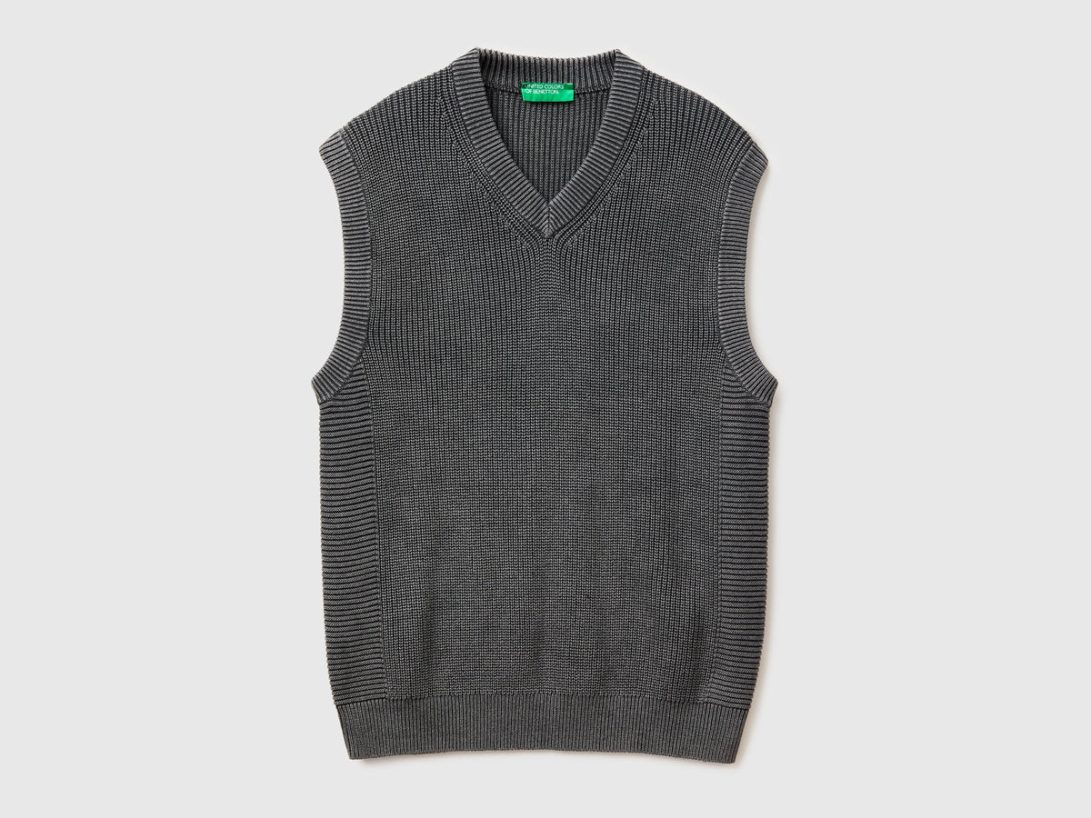 Gilet regular fit stone washed