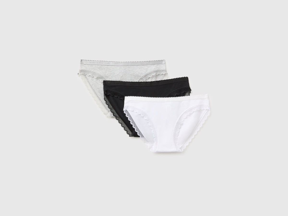 Tre slip in cotone e modal