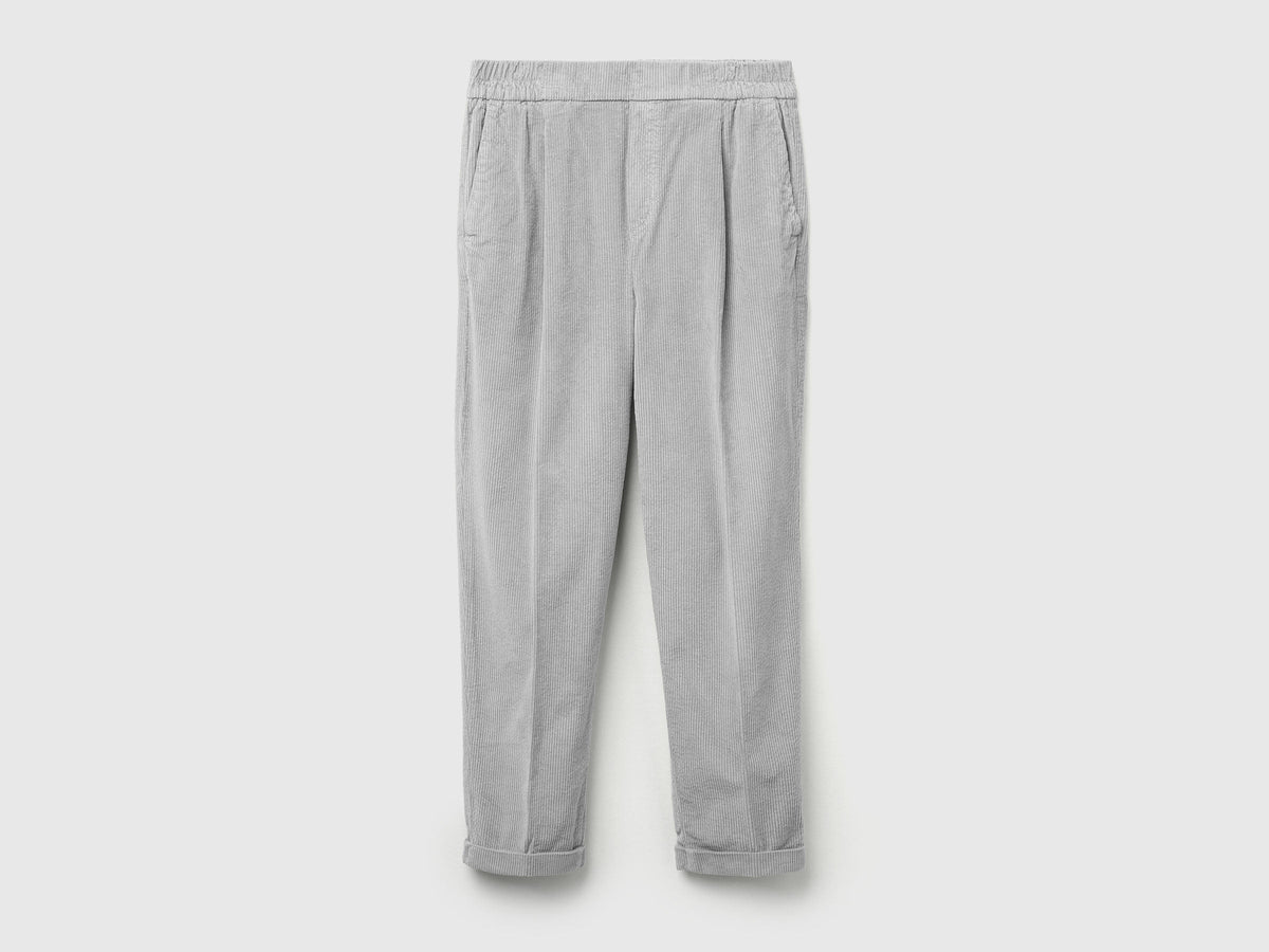 Chino in velluto con vita elasticizzata