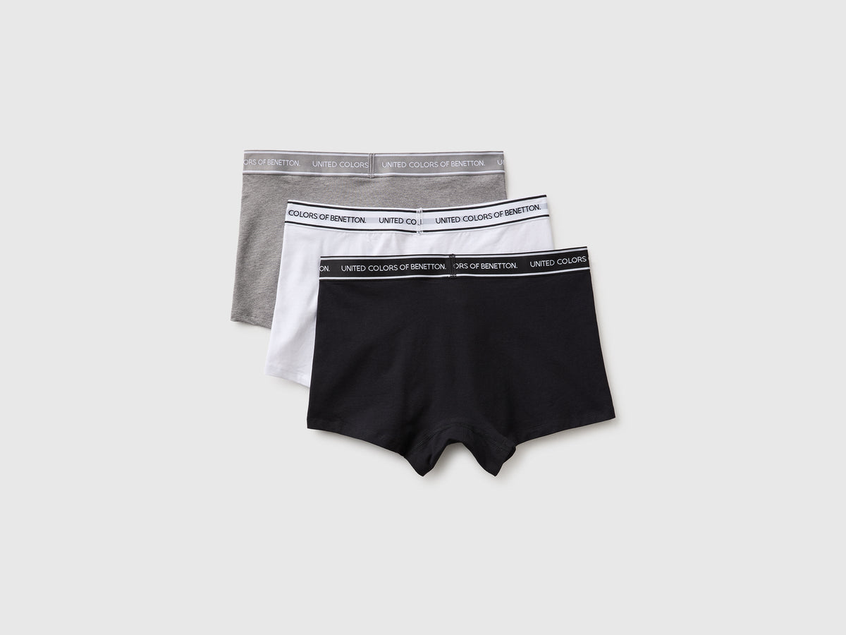 Set di tre boxer con elastico logato